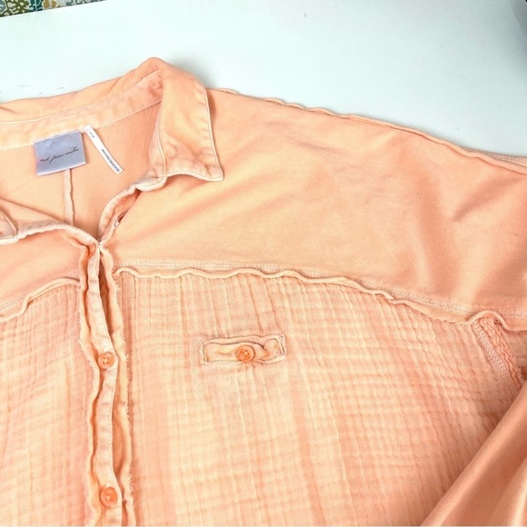 Out From Under Urban Outfitters Orange Button Down Top Large - Picture 8 of 11